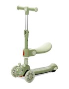 LORELLI Trotineta pentru copii Swiftie Green pliabila roti cu led sezut pliabil ghidon reglabil platforma cu lumini si melodii greutate admisa 50 kg