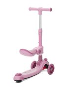 LORELLI Trotineta pentru copii Swiftie Pink pliabila roti cu led sezut pliabil ghidon reglabil platforma cu lumini si melodii greutate admisa 50 kg