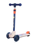 LORELLI Trotineta pentru copii Tamtam Crazy Navy Blue roti din silicon cu Led ghidon reglabil greutate admisa 50 kg 3 ani+