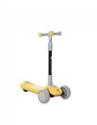 LORELLI Trotineta pentru copii Trio Yellow pliabila roti din silicon cu Led ghidon reglabil sezut detasabil greutate admisa 50 kg 3 ani+