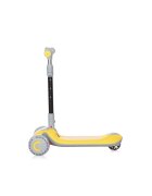 LORELLI Trotineta pentru copii Trio Yellow pliabila roti din silicon cu Led ghidon reglabil sezut detasabil greutate admisa 50 kg 3 ani+