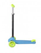 LORELLI Trotineta pentru copii Yuppee Blue Green pliabila roti din silicon cu Led ghidon reglabil greutate admisa 50 kg 3 ani+