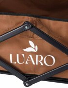 Luaro Carucior de transport universal 2 in 1 Ikonka Brown model pliabil cu maner reglabil sasiu din otel rezistent buzunare exterioare si Masuta de campare inclusa