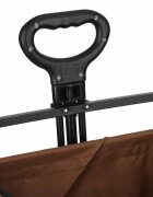 Luaro Carucior de transport universal 2 in 1 Ikonka Brown model pliabil cu maner reglabil sasiu din otel rezistent buzunare exterioare si Masuta de campare inclusa