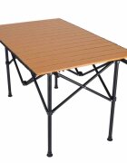 Luaro Carucior de transport universal 2 in 1 Ikonka Brown model pliabil cu maner reglabil sasiu din otel rezistent buzunare exterioare si Masuta de campare inclusa