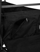 Luaro Carucior pliabil de transport universal Ikonka Black XL cu copertina roti PVC pana la 120 kg maner reglabil cadru otel tubular