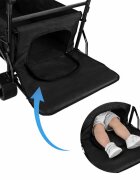 Luaro Carucior pliabil de transport universal Ikonka Black XL cu copertina roti PVC pana la 120 kg maner reglabil cadru otel tubular