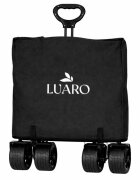 Luaro Carucior pliabil de transport universal Ikonka Black XL cu copertina roti PVC pana la 120 kg maner reglabil cadru otel tubular
