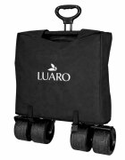 Luaro Carucior pliabil de transport universal Ikonka Black XL cu copertina roti PVC pana la 120 kg maner reglabil cadru otel tubular