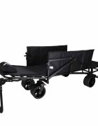 Luaro Carucior transportor transformabil in sezlong de plajacamping Ikonka black cadru solid din otel material Oxford 600D maner telescopic reglabil include pernuta