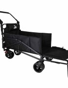 Luaro Carucior transportor transformabil in sezlong de plajacamping Ikonka black cadru solid din otel material Oxford 600D maner telescopic reglabil include pernuta