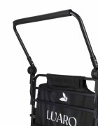 Luaro Carucior transportor transformabil in sezlong de plajacamping Ikonka black cadru solid din otel material Oxford 600D maner telescopic reglabil include pernuta