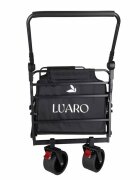 Luaro Carucior transportor transformabil in sezlong de plajacamping Ikonka black cadru solid din otel material Oxford 600D maner telescopic reglabil include pernuta