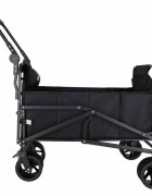 Luaro Carucior transportor transformabil in sezlong de plajacamping Ikonka black cadru solid din otel material Oxford 600D maner telescopic reglabil include pernuta