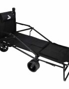 Luaro Carucior transportor transformabil in sezlong de plajacamping Ikonka black cadru solid din otel material Oxford 600D maner telescopic reglabil include pernuta
