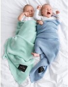 LullaLove Paturica crosetata din bambus si bumbac 80x100 cm Albastru