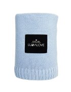LullaLove Paturica crosetata din bambus si bumbac 80x100 cm Albastru