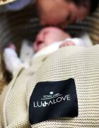 LullaLove Paturica crosetata din bambus si bumbac 80x100 cm model Coffee