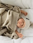 LullaLove Paturica crosetata din bambus si bumbac 80x100 Daisy Coffee