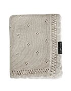 LullaLove Paturica crosetata din bambus si bumbac 80x100 Daisy Coffee