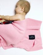 LullaLove Paturica crosetata din bambus si bumbac Candy Pink 80x100 cm