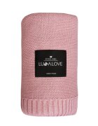 LullaLove Paturica crosetata din bambus si bumbac Candy Pink 80x100 cm