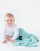 LullaLove Paturica crosetata din bambus si bumbac Menta 80x100 cm