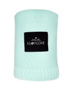 LullaLove Paturica crosetata din bambus si bumbac Menta 80x100 cm