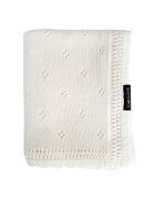 LullaLove Paturica crosetata din bambus si bumbac model Daisy Coconut 80x100 cm