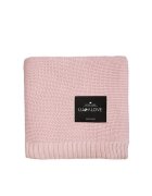 LullaLove Paturica crosetata din bambus si bumbac model Powder Rose 80x100 cm