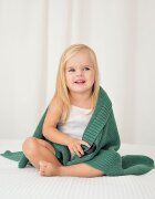 LullaLove Paturica crosetata din bambus si bumbac Verde 80x100 cm