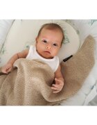 LullaLove Paturica subtire din lana merinos 90x100 cm beige