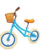 Maawo Bicicleta fara pedale pentru copii roti de 12 inch cu spite si anvelope pneumatice cadru din aliaj de magneziu design ergonomic Saua si ghidonul reglabile sarcina maxima 30 kg Cos impletit din rachita Blue Urban