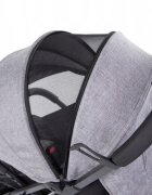 Maawo Carucior pentru copii Puer Light Grey compact cu cadrul din aluminiu roti pivotante din spuma Eva sistem de franare greutate redusa 79 kg pozitie somn cos de accesorii sarcina maxima 15 kg