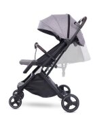 Maawo Carucior pentru copii Puer Light Grey compact cu cadrul din aluminiu roti pivotante din spuma Eva sistem de franare greutate redusa 79 kg pozitie somn cos de accesorii sarcina maxima 15 kg