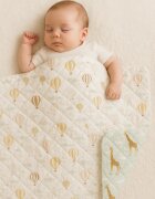 Magic kids Paturica handmade matlasata din bumbac premium cu fata dubla Giraffe Head in Clouds 135x100 cm