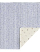 Magic kids Paturica handmade matlasata din muselina premium cu fata dubla Zomea Ecru Blue 135x100 cm