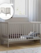 Magic kids Patut 2 in 1 Lumi casmir din lemn cu somiera reglabila trepte detasabile si bariera transformare 120 x 60 cm