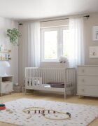 Magic kids Patut 2 in 1 Lumi casmir din lemn cu somiera reglabila trepte detasabile si bariera transformare 120 x 60 cm