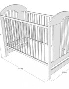 Magic kids Patut din lemn pentru copii Tymon natur 120 x 60 cm design modern cu somiera reglabila si 3 bare laterale detasabile 0-4 ani
