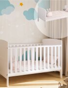 Magic kids Patut evolutiv 3 in 1 Philip Alb pat bebelusi junior si pat pentru scolari cu somiera reglabila in 3 pozitii si trepte detasabile 140 x 70 cm