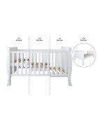 Magic kids Patut evolutiv Scarlet 2 in 1 pat bebe si pat prescolar cu somiera reglabila si protectii pentru dentitie 140 x 70 cm