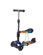MAKANI Trotineta 3 in 1 Ride and Skate Rainbow 3 roti cu LED scaun reglabil ghidon reglabil greutate suportata 50 kg