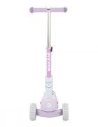 MAKANI Trotineta 3in1 BonBon Candy LilacRoti frontale cu lumini LEDFrana pe roata spateManer reglabil pe 3 nivele de inaltimeScaun reglabilPlacuta antiderapantaManere ergonomiceCosulet frontal inclus