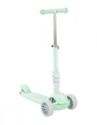 MAKANI Trotineta 3in1 BonBon Candy MintRoti frontale cu lumini LEDFrana pe roata spateManer reglabil pe 3 nivele de inaltimeScaun reglabilPlacuta antiderapantaManere ergonomiceCosulet frontal inclus