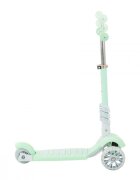 MAKANI Trotineta 3in1 BonBon Candy MintRoti frontale cu lumini LEDFrana pe roata spateManer reglabil pe 3 nivele de inaltimeScaun reglabilPlacuta antiderapantaManere ergonomiceCosulet frontal inclus