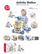 MalPlay Antemergator multifunctional 5 in 1 cu Volan ghidon reglabil Roti antiderapante angrenaje rotative dimensiune 40.5 x 43.5cm Blue Car