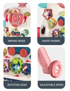 MalPlay Antemergator multifunctional 5 in 1 cu Volan ghidon reglabil Roti antiderapante angrenaje rotative dimensiune 40.5 x 43.5cm Pink Car