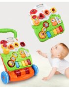 MalPlay Antepremergator 3 in 1 pentru copii interactiv echipat cu cu pian dimensiune 47 x 42 x 45 cm Green