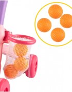MalPlay Antepremergator cu Pian detasabil Cos de baschet cu 3 bile Ceas angrenaje rotative cu Muzica si sunete vesele 40 x 39 x 35 cm Lion Pink